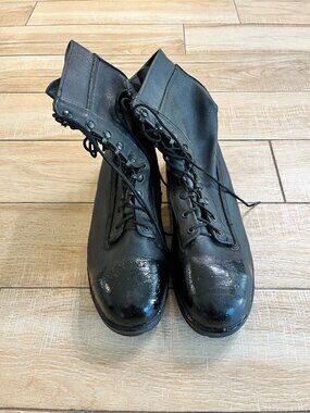 Mens Vibram Belleville 360ST Black Steel Toe Work Laceup Boot - 13